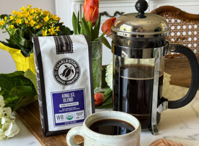 Charleston Coffee Roasters French Press with King Street Blend