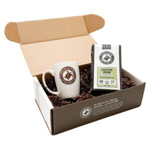 Charleston Coffee Roasters Charleston Organic + White logo mug gift box