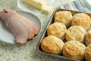 Charleston Coffee Roasters Biscuits with Ham and Red Eye Gravy - Buttermilk Biscuits and Ham