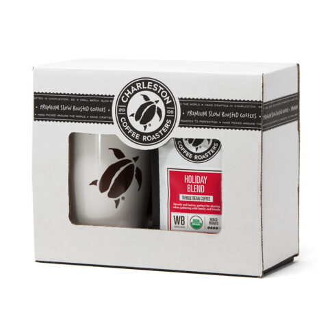 Charleston Coffee Roasters Holiday Blend Gift Box - 12 oz bag and logo mug