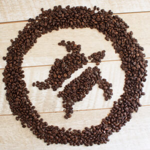Charleston Coffee Roasters Logo made from coffee beans