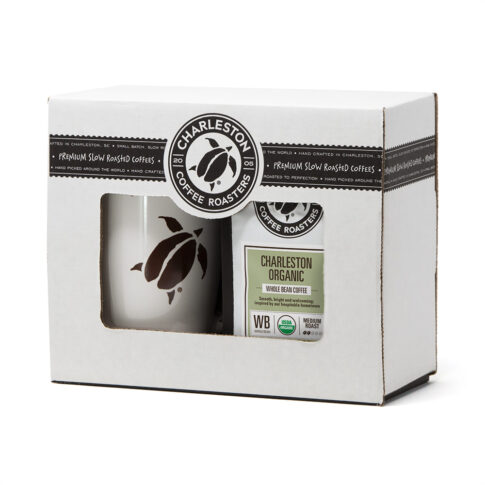 Charleston Coffee Roasters Charleston Organic Gift Box - 12 oz bag + white logo mug